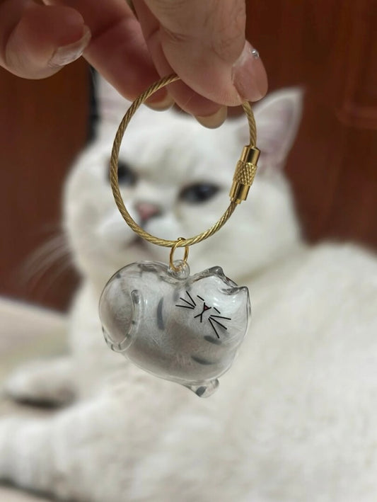 Cat Hair Memorial Keychain